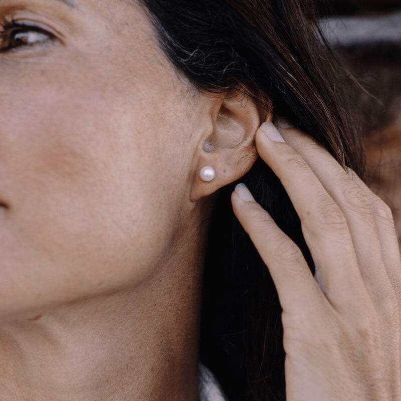 Ikecho Pearl Earrings Cosmic Moon Studs Cosmic Moon Studs Brand