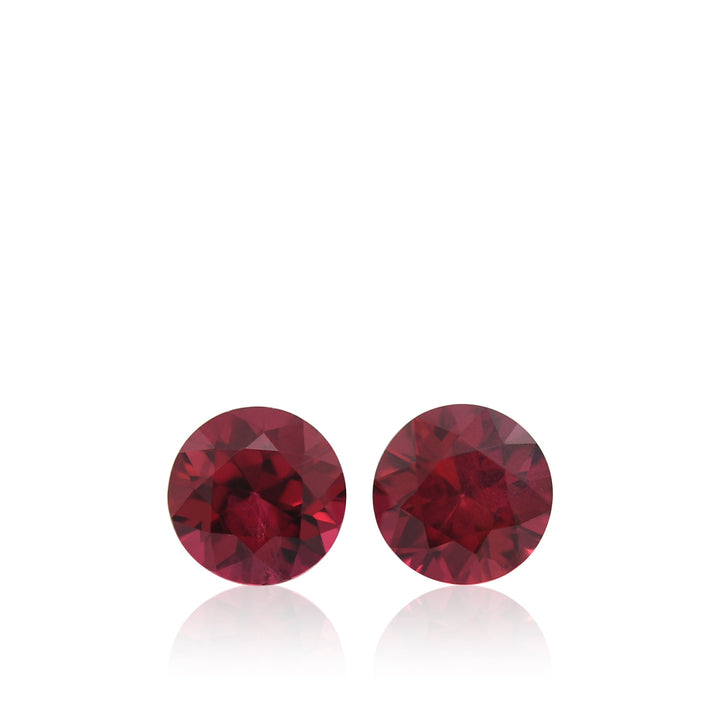 1.30 Carat Red MOZAMBIQUE Round Rubies Pair