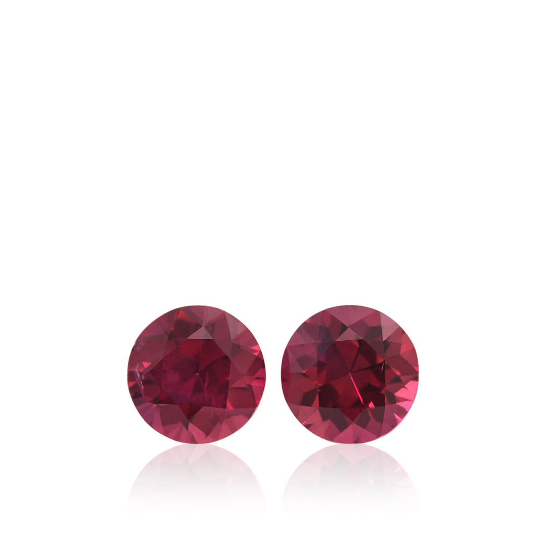 1.32 Carat Red MOZAMBIQUE Round Rubies Pair