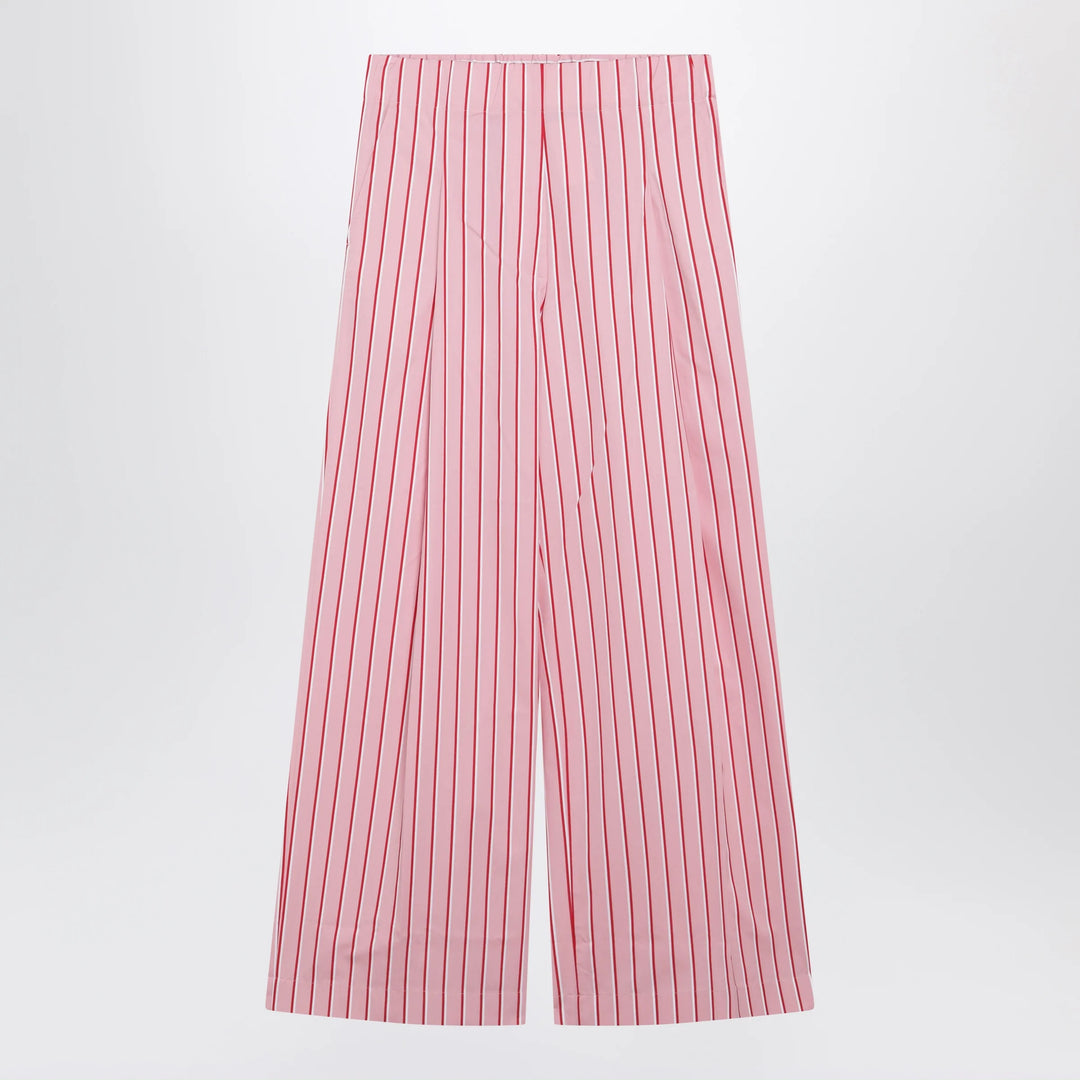 Dries Van Noten - Wide pink striped trousers
