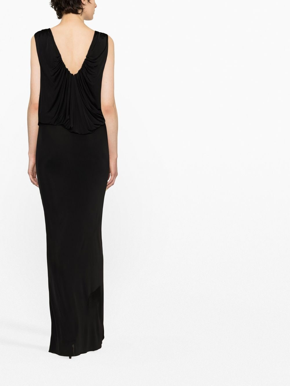 Saint Laurent Black Sleeveless Draped Dress