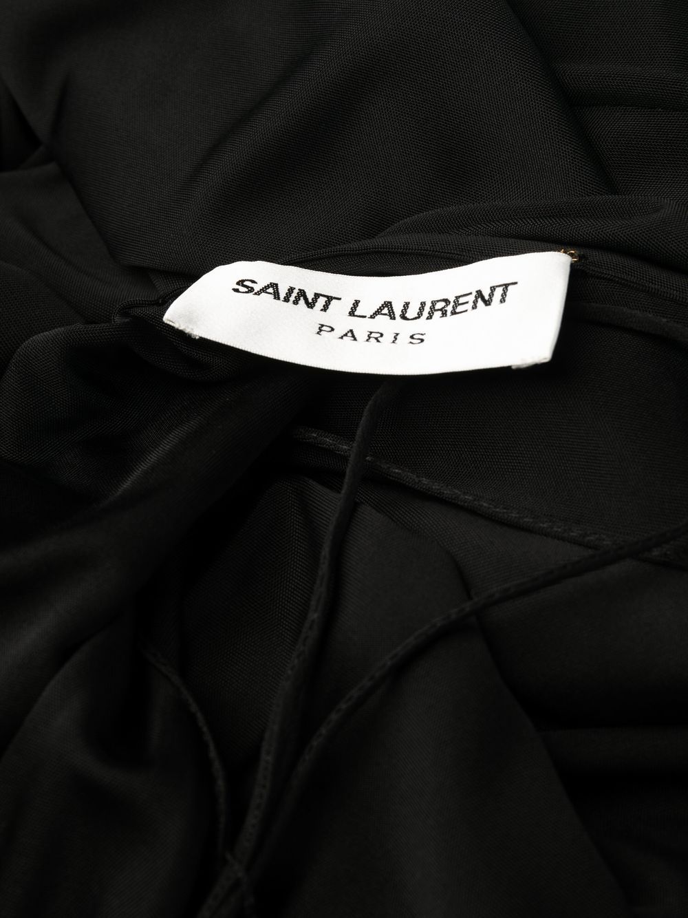 Saint Laurent Black Sleeveless Draped Dress