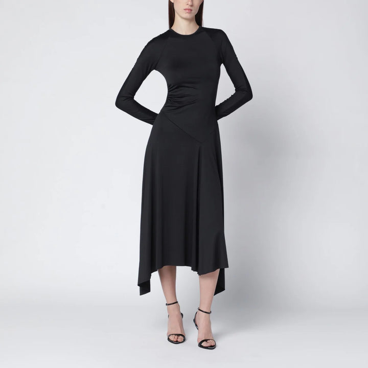 Victoria Beckham - Black asymmetric midi dress