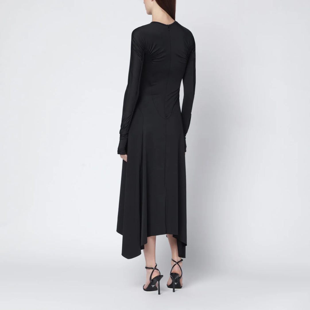 Victoria Beckham - Black asymmetric midi dress