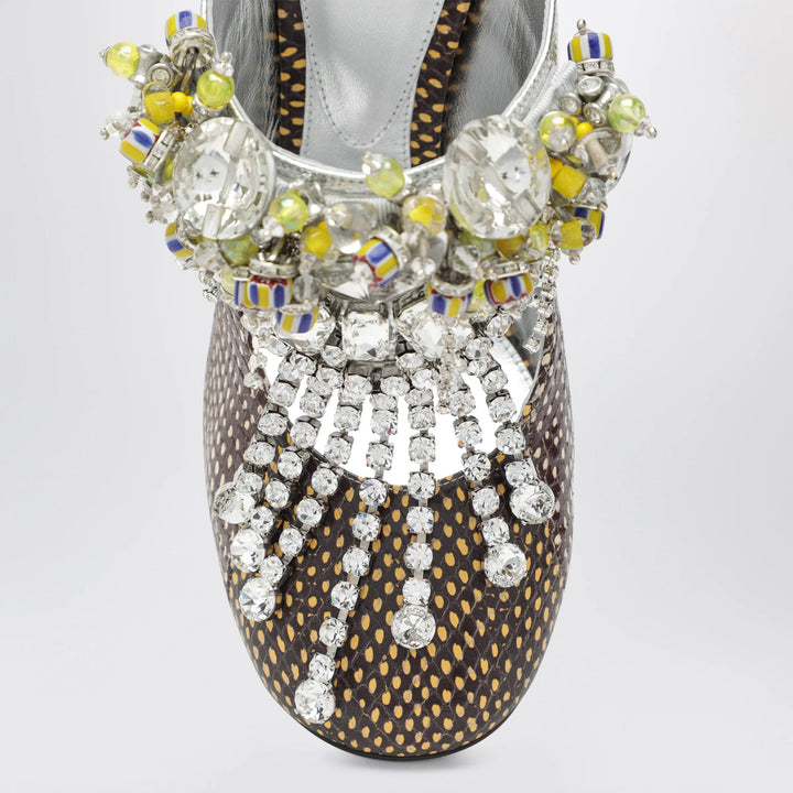 Dries Van Noten - Patchwork leather mules with decoration