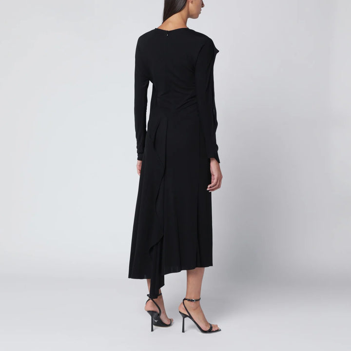 Victoria Beckham - Black midi dress in draped jersey