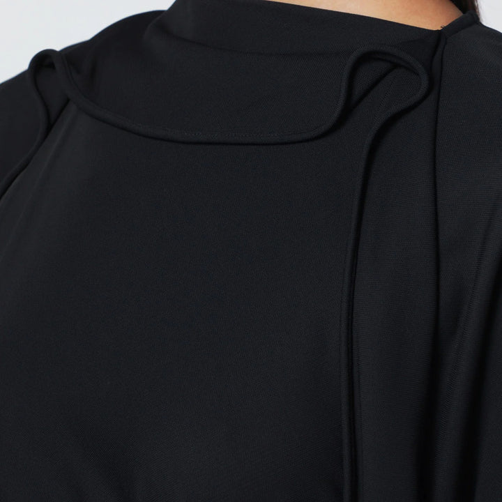 Victoria Beckham - Black midi dress in draped jersey