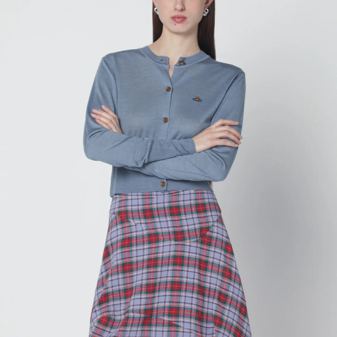 Vivienne Westwood - Ice-blue cropped wool and silk cardigan