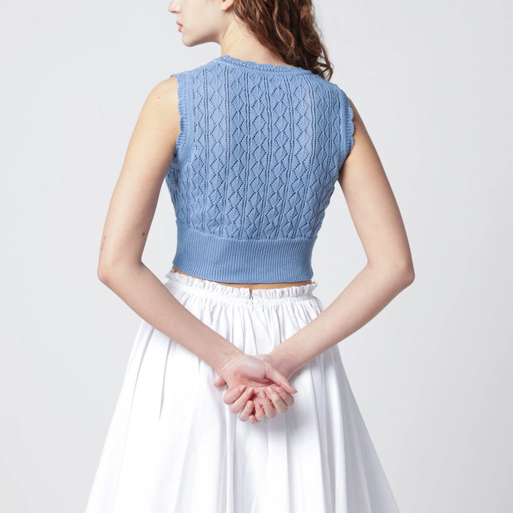 Vivienne Westwood - Light blue crochet top with Orb logo