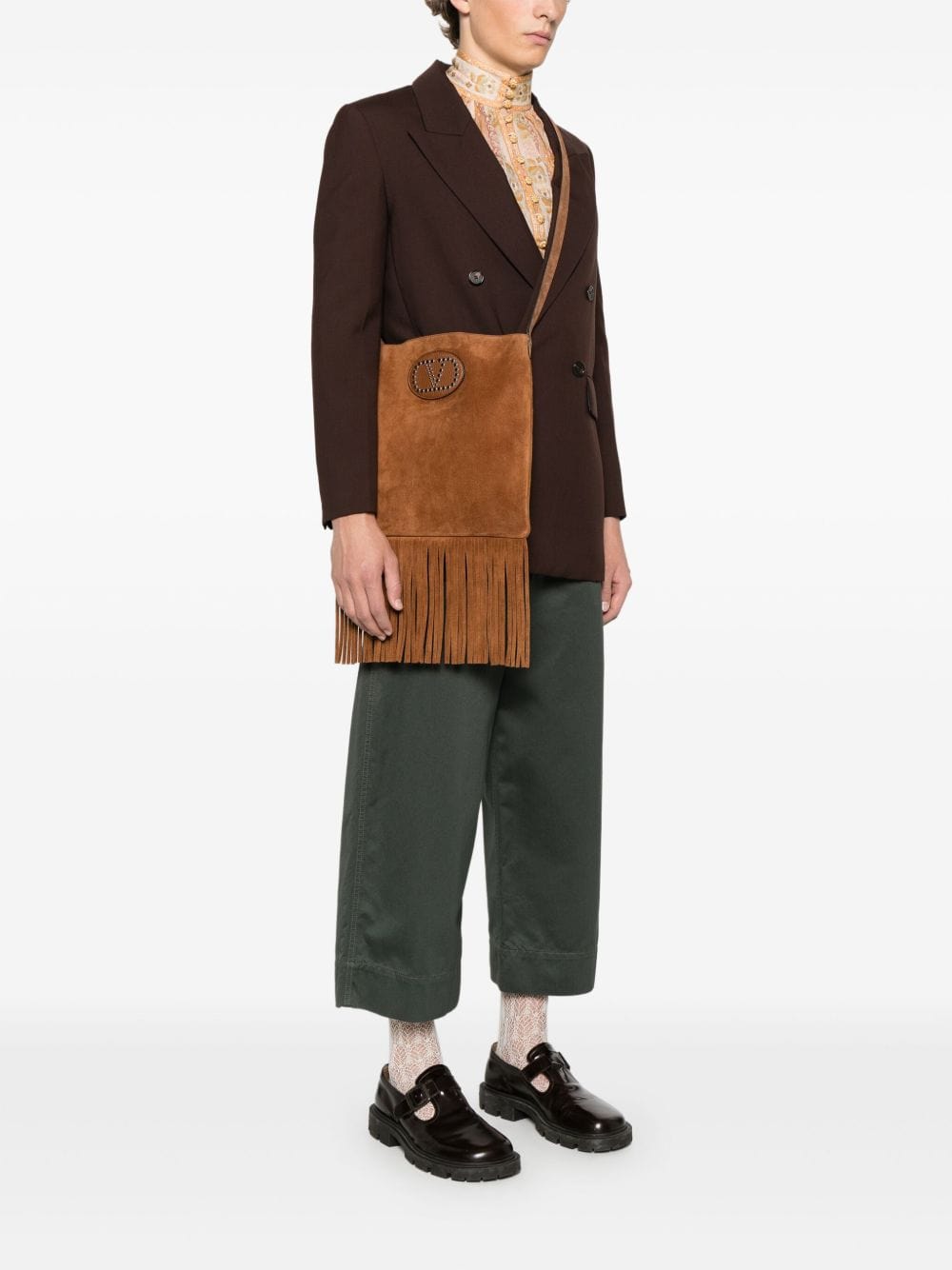 Shoulder UNI Valentino Garavani Nellcôte Suede Shoulder Bag With Fringes Brand