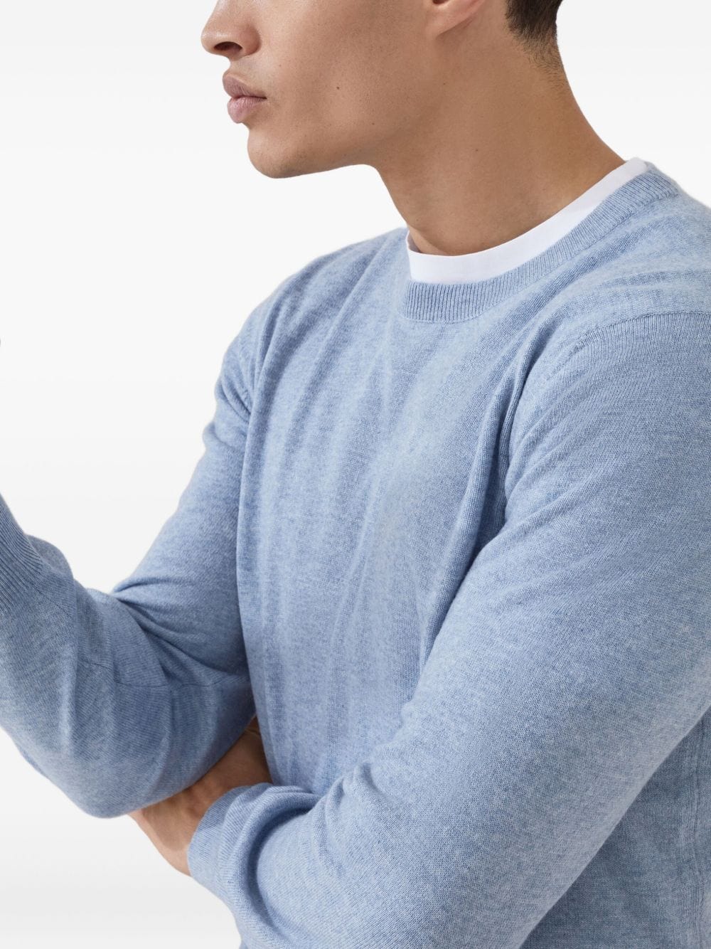 Topwear Brunello Cucinelli Sweaters Clear Blue Brand