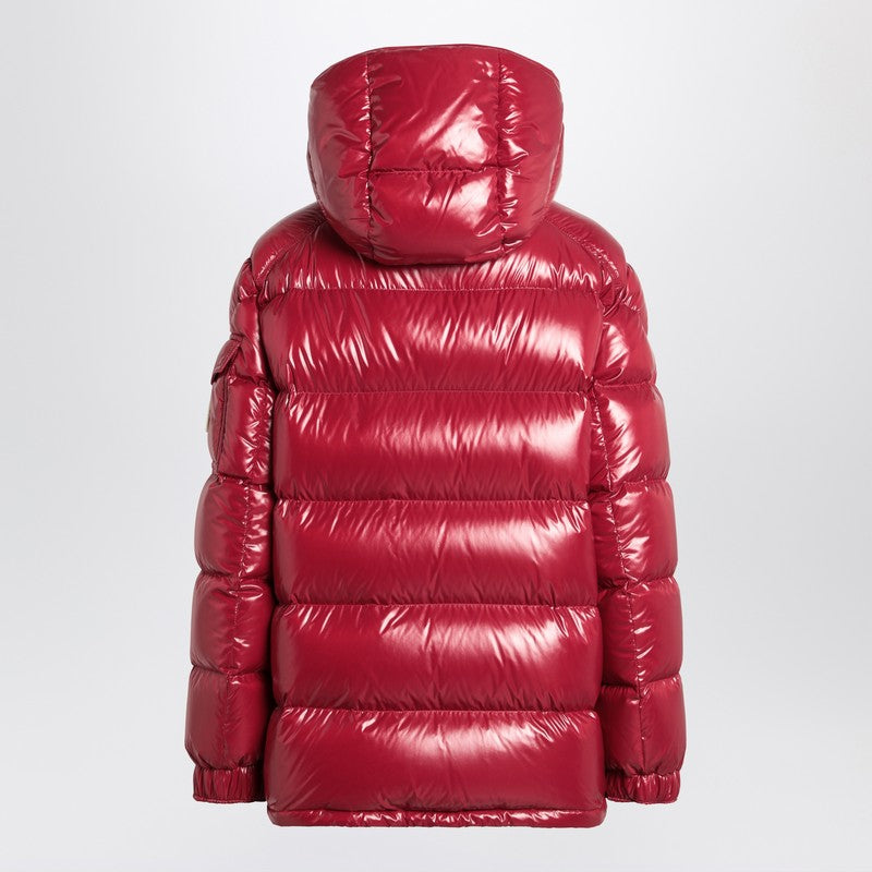 Moncler Ruby red down jacket in lacquered nylon