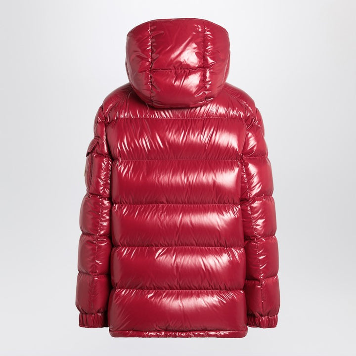 Moncler Ruby red down jacket in lacquered nylon