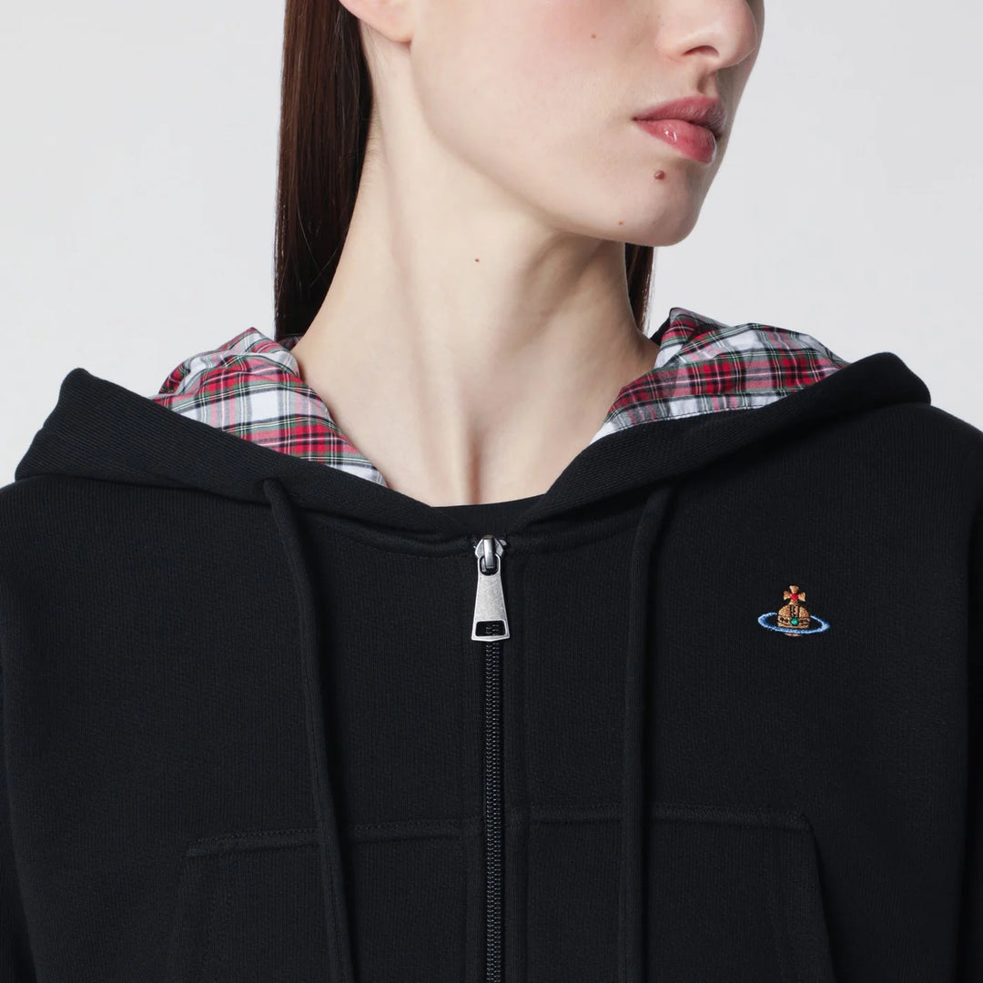 Vivienne Westwood - Black cropped sweatshirt with Orb logo