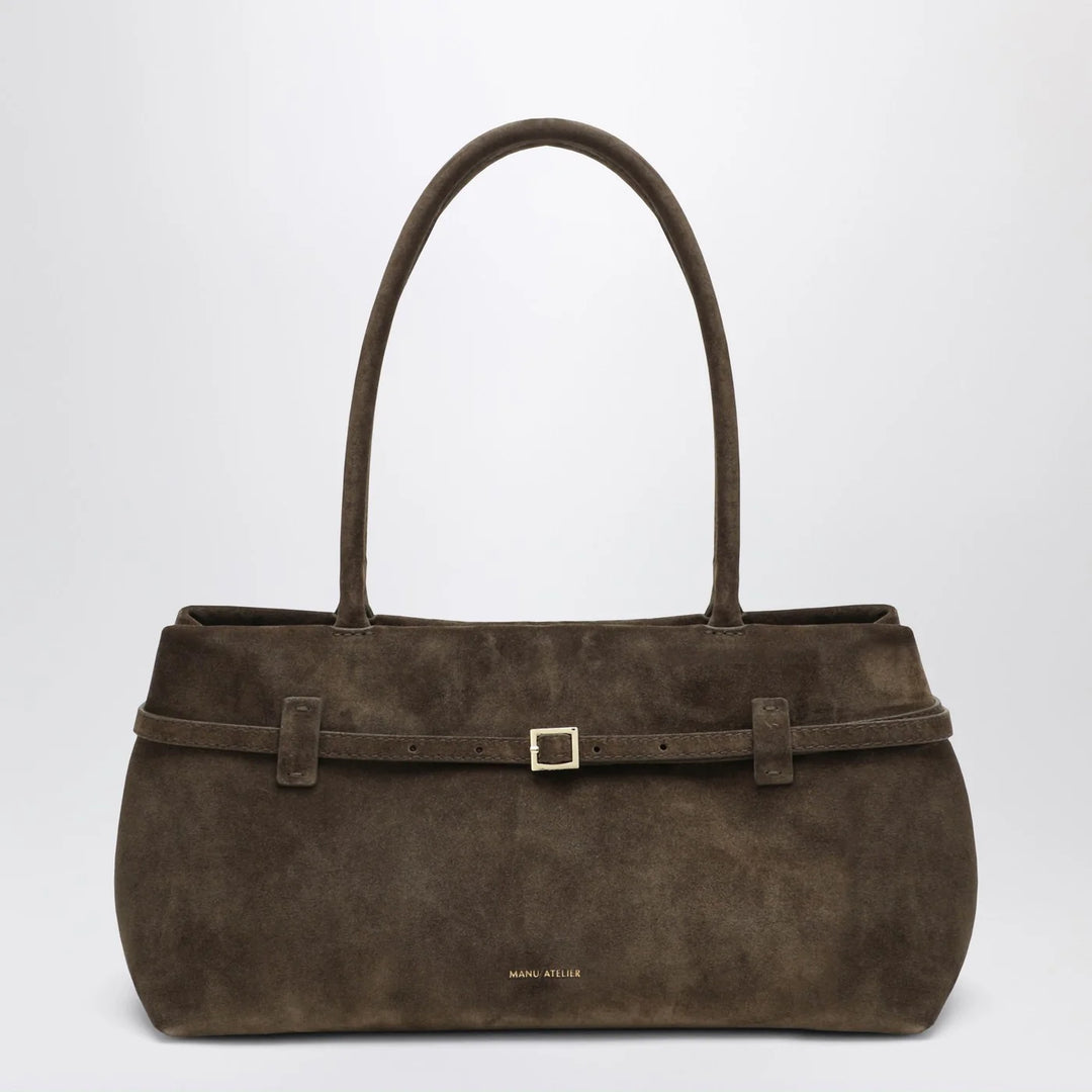Manu Atelier - Le Cambon East West Tobacco suede bag