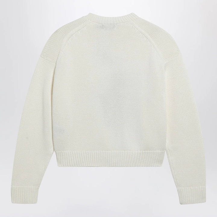 Polo Ralph Lauren - White sweater with logo intarsia