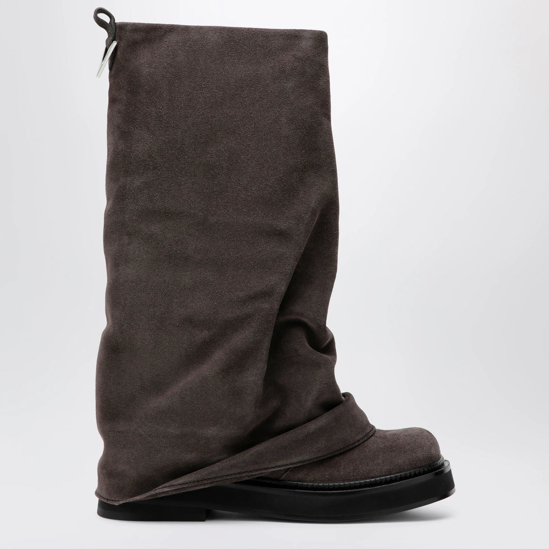 The Attico - Robin combat boots in suede, dark grey