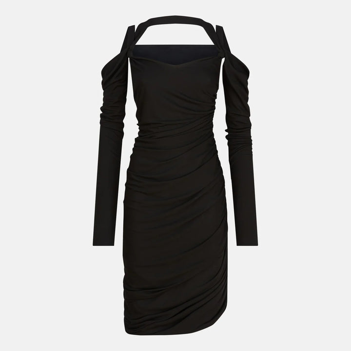 The Attico - Black midi dress in viscose crêpe