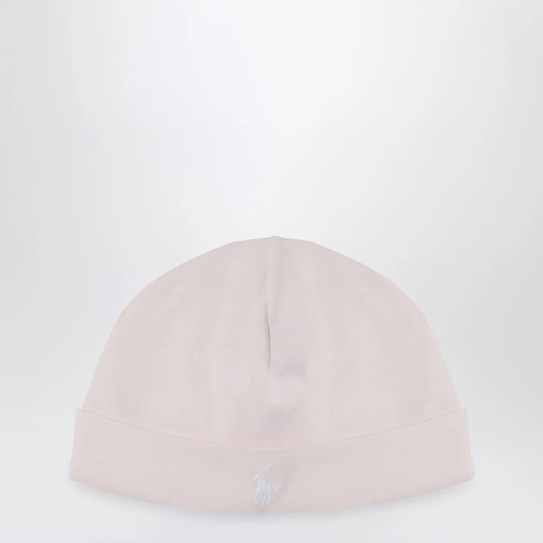 Polo Ralph Lauren - Light pink cotton bonnet with logo
