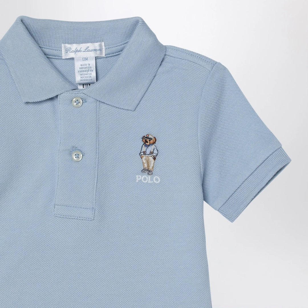 Polo Ralph Lauren - Light blue cotton polo shirt with logo embroidery