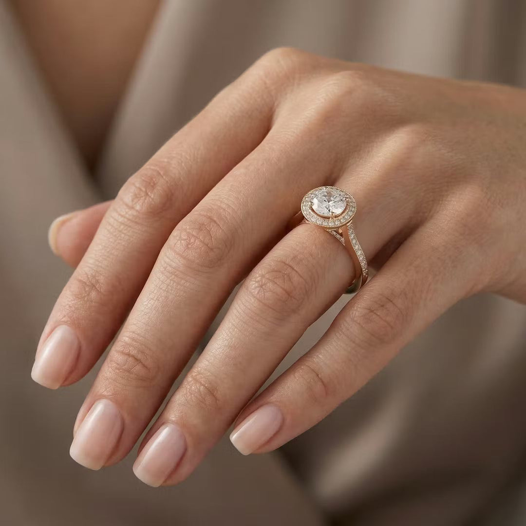 Leibish Rose Gold Fancy White Diamond Engagement Ring