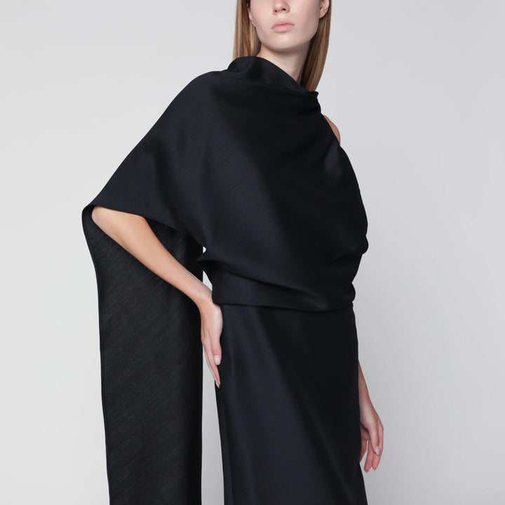 Róhe - Midnight Blue One-Shoulder Midi Dress