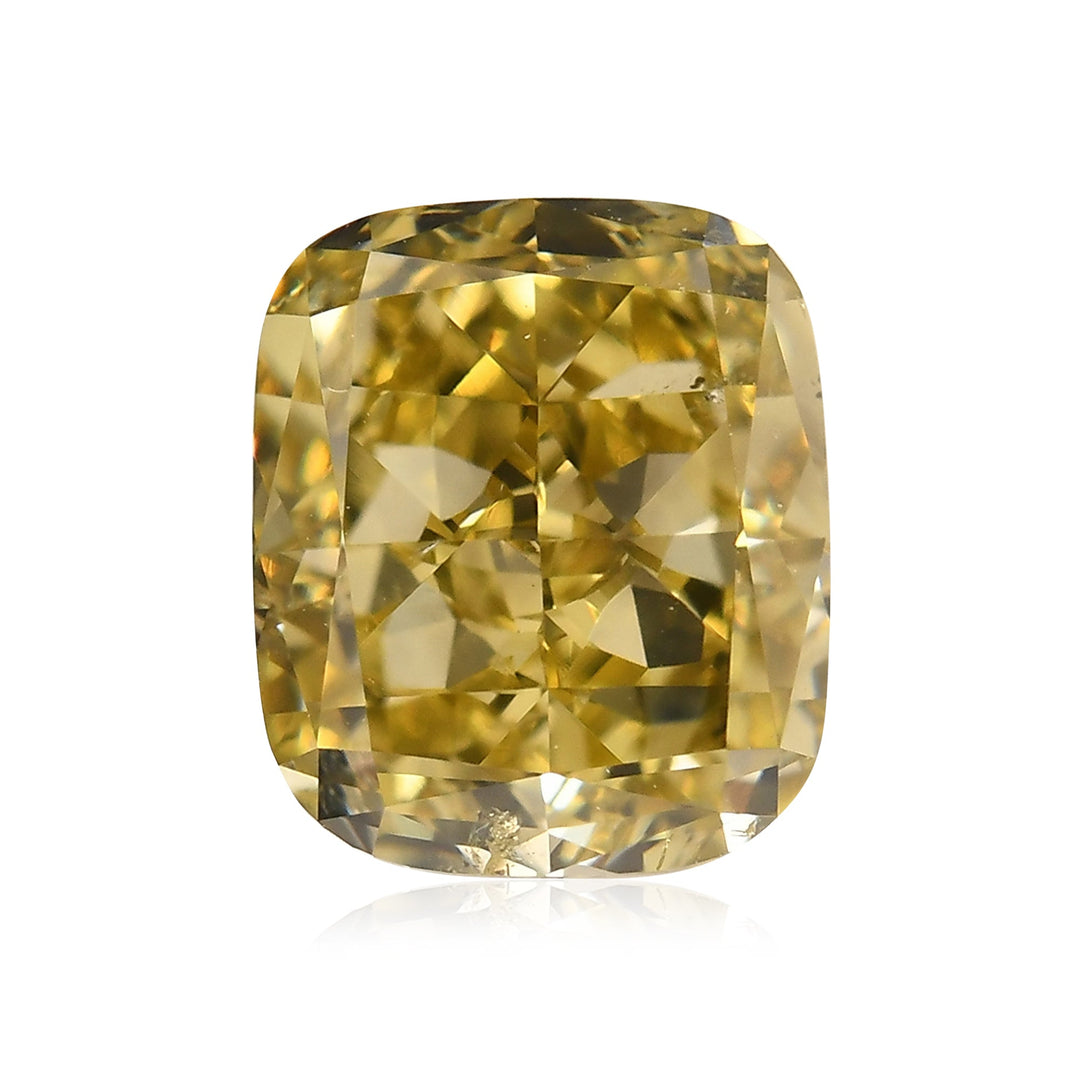 1.52 Carat Fancy Brownish Greenish Yellow Cushion Diamond SI1 GIA