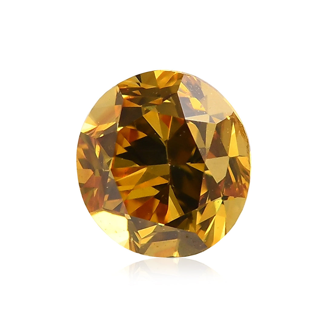 0.49 Carat Fancy Vivid Orangy Yellow Oval Diamond VS2 GIA