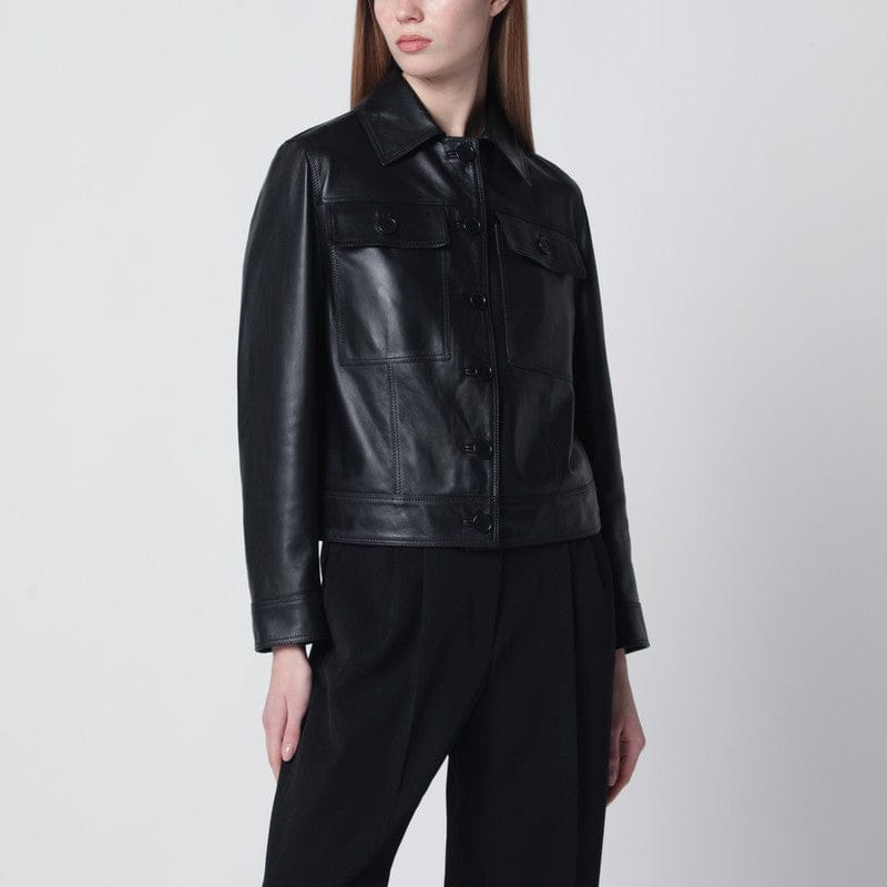 #N/A Salvatore Santoro - Black cropped leather jacket - 44 IT Brand