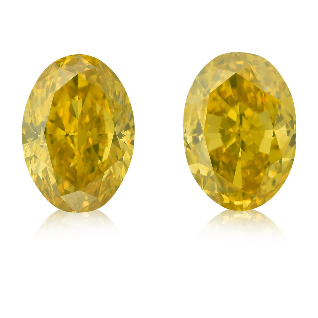 2.62 Carat Fancy Vivid Greenish Yellow Oval Diamonds VS1