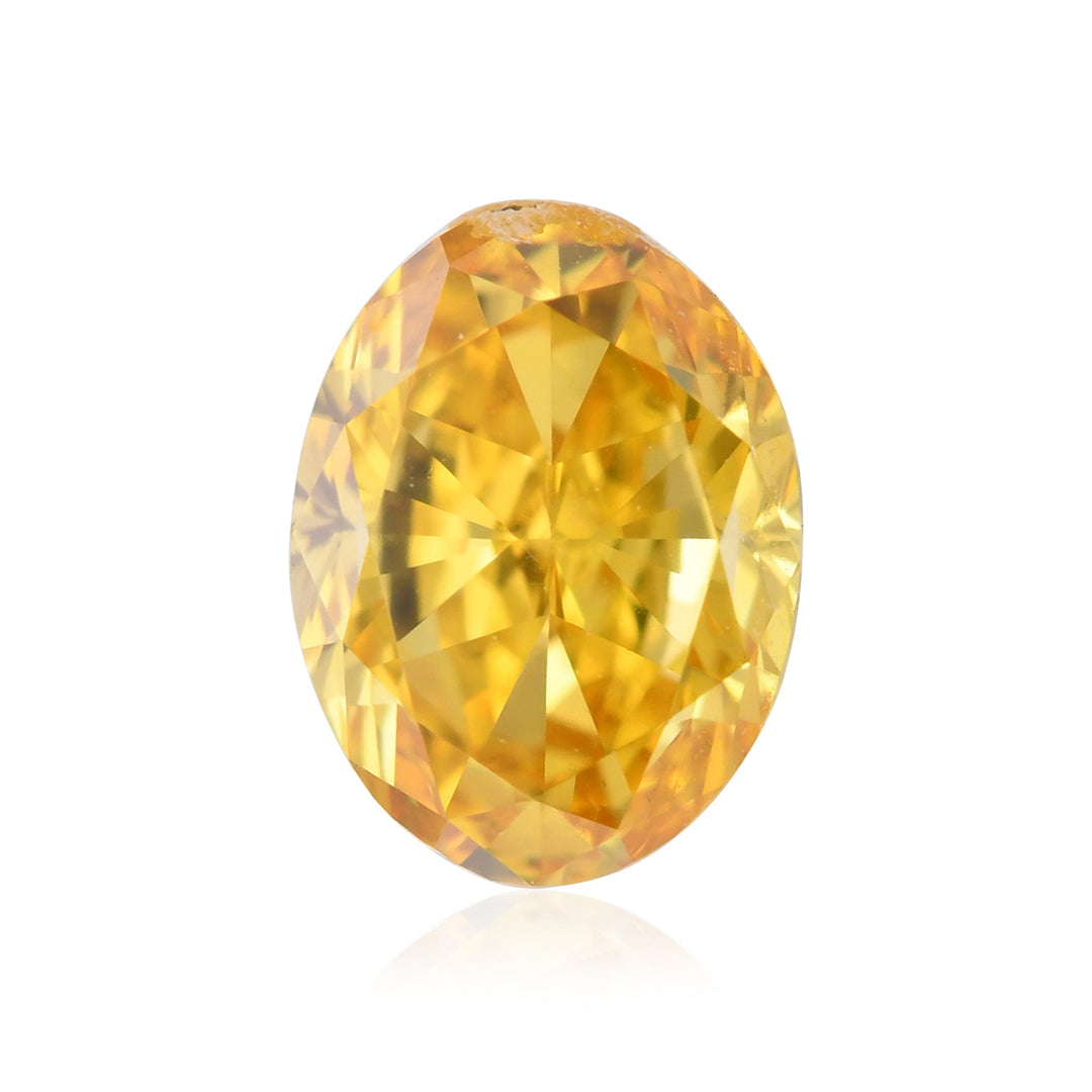 0.51 Carat Fancy Vivid Orangy Yellow Oval Diamond SI1 GIA