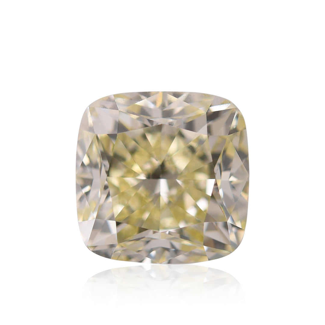 2.12 Carat W-X, Light Yellow Cushion Diamond SI1 GIA