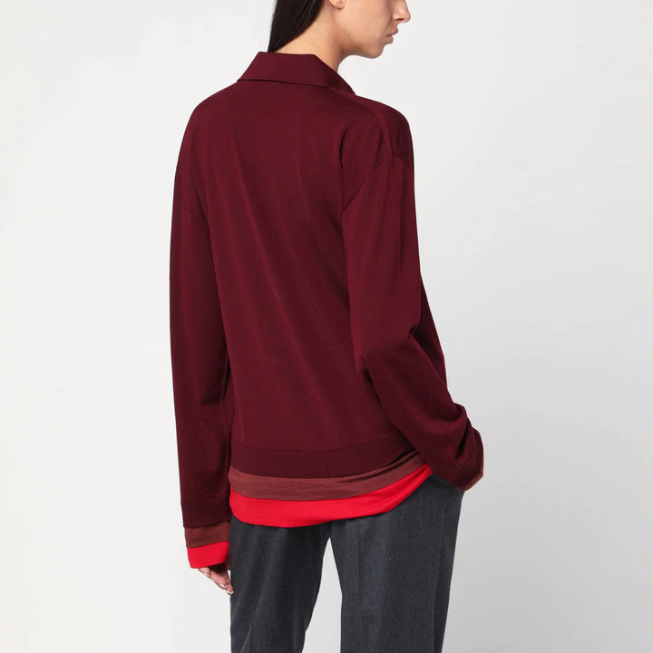 Stella McCartney - Layered Bordeaux wool polo