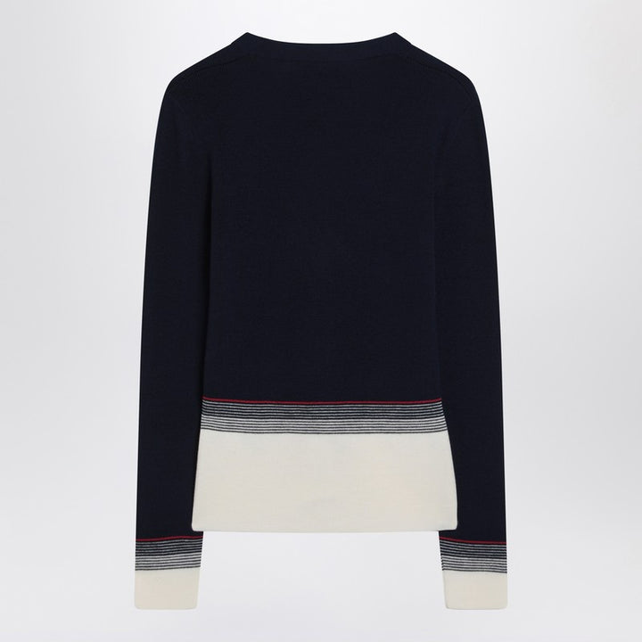 Cardigan with Chez Valentino embroidery in wool
