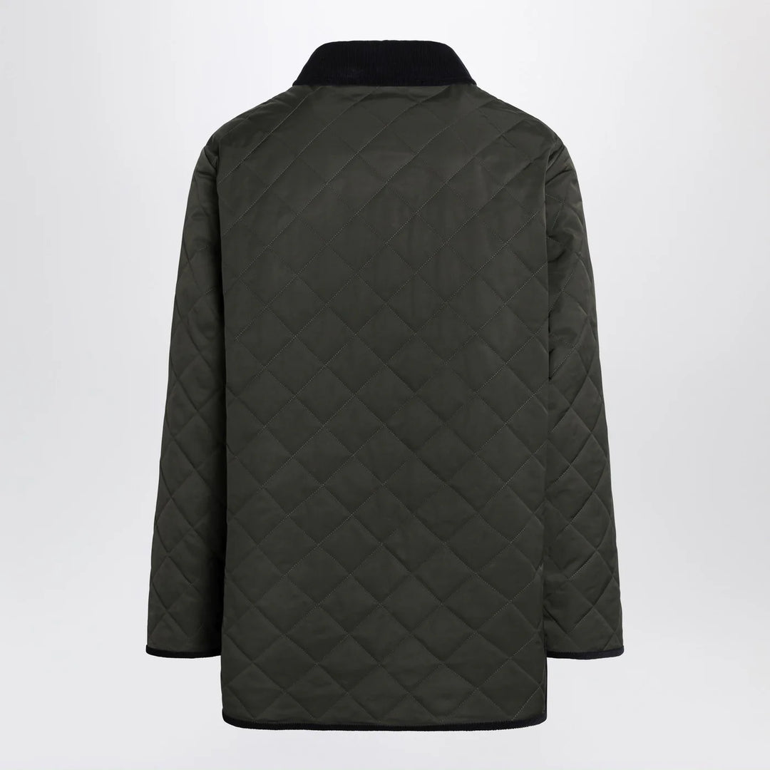 Valentino - Olive green quilted jacket with VLogo patch