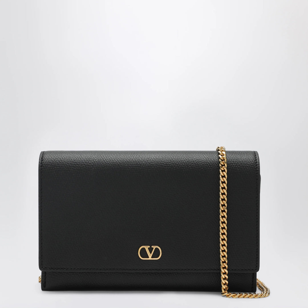 Valentino Garavani - VLogo Signature grained calfskin clutch in black
