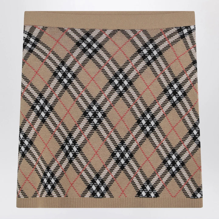 Burberry - Wool and mohair blend check mini skirt