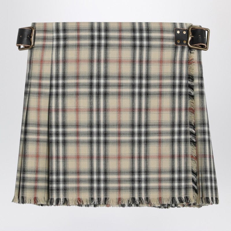 Skirts Burberry - Beige wool mini kilt with Check pattern - 6 UK Brand