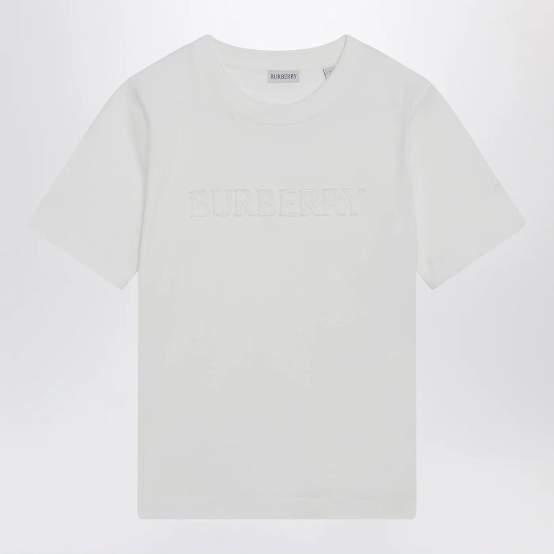Burberry - White T-shirt with embroidered logo