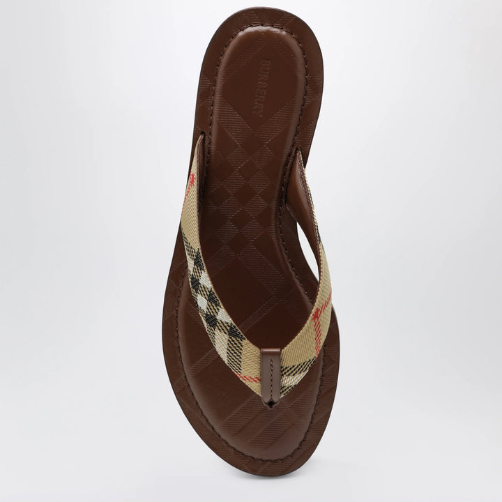 Burberry - Pavilion Check nylon-blend sandals in sand beige