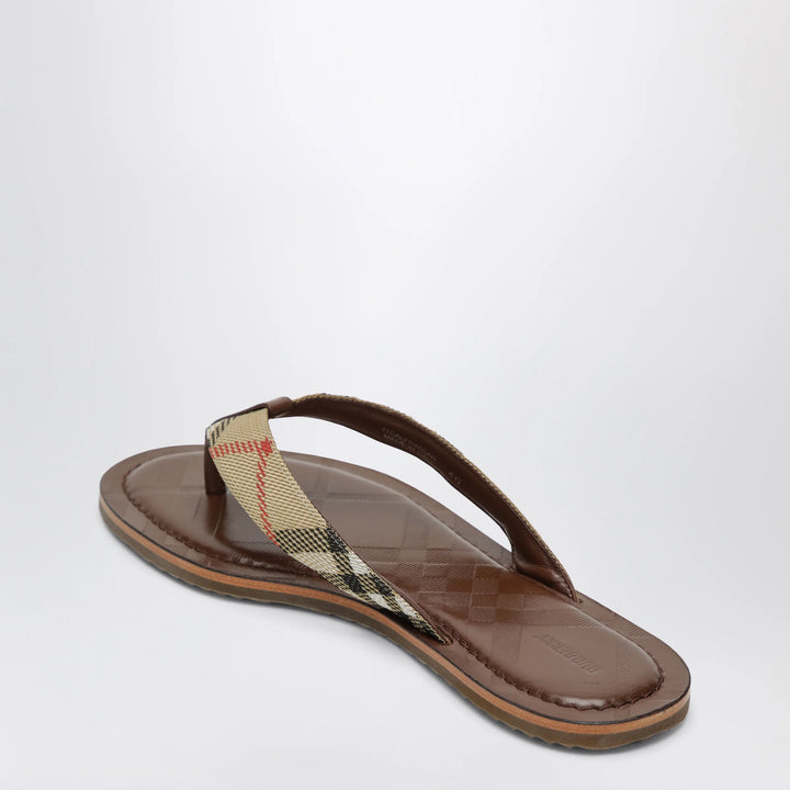 Burberry - Pavilion Check nylon-blend sandals in sand beige