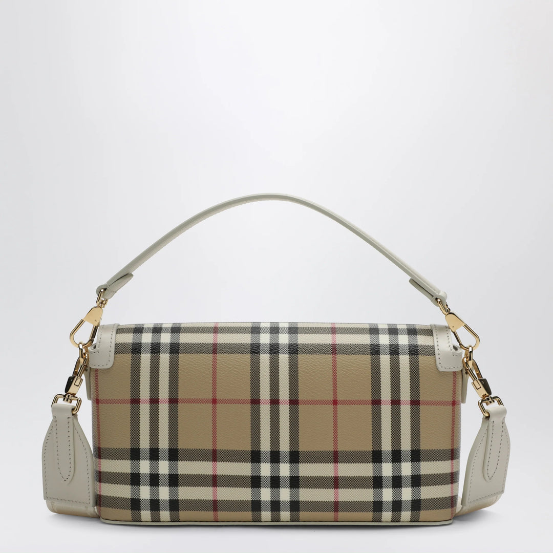 Burberry - Note small shoulder bag in coated cotton beige