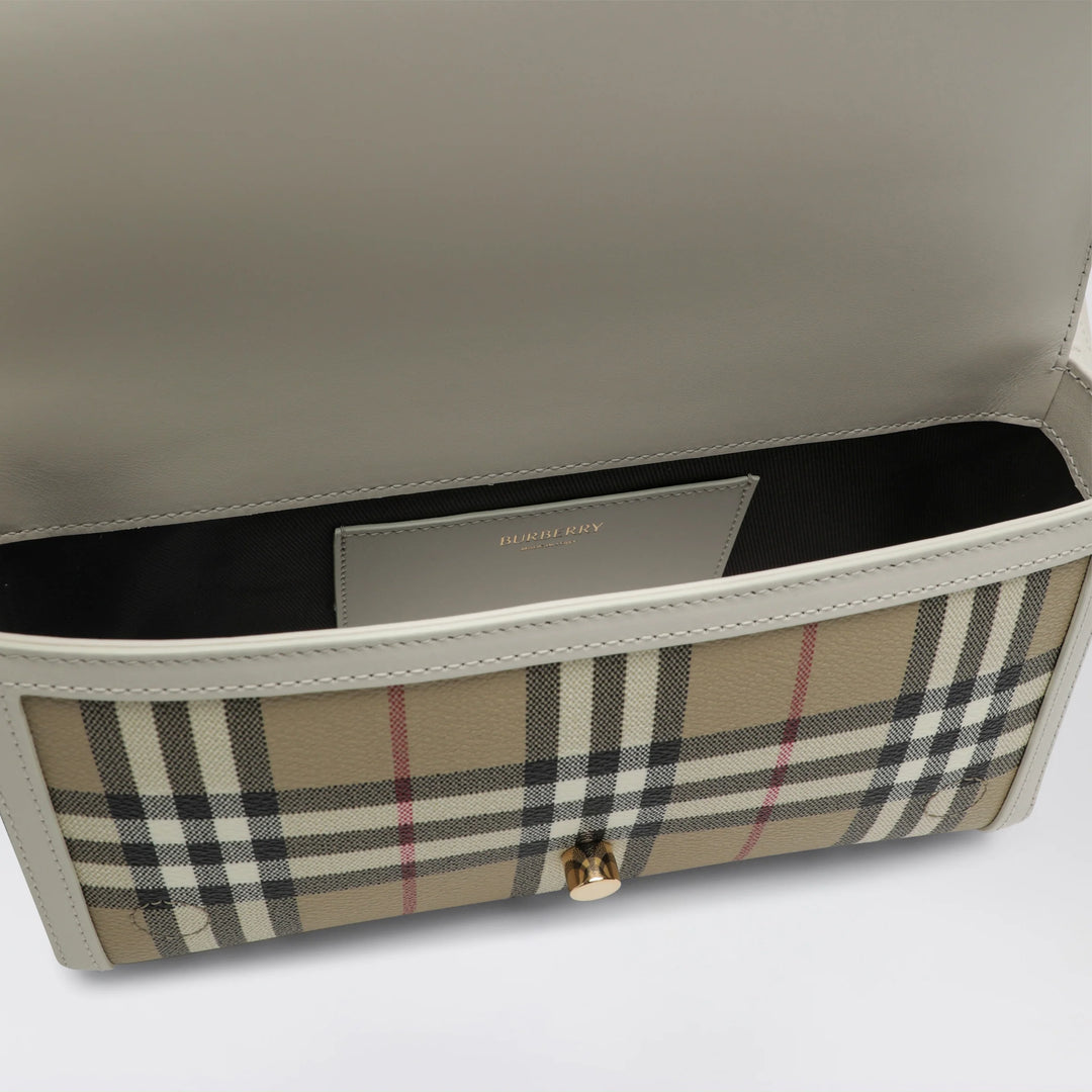Burberry - Note small shoulder bag in coated cotton beige