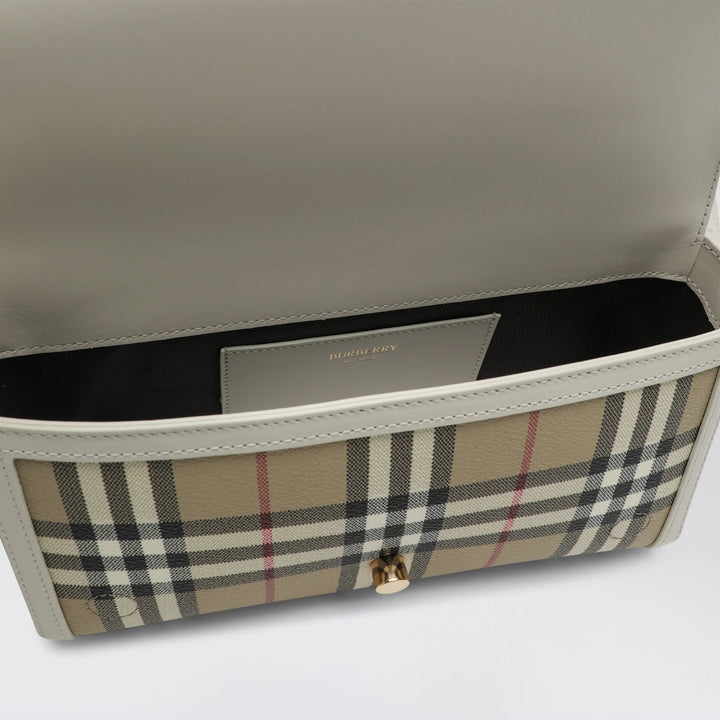 Burberry - Note small shoulder bag in coated cotton beige