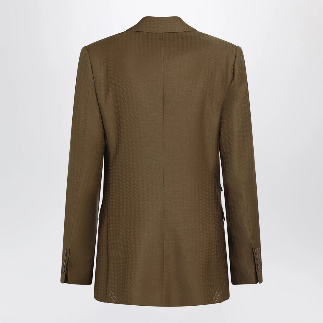 Burberry - Tailored single-breasted wool and mohair brown jacket