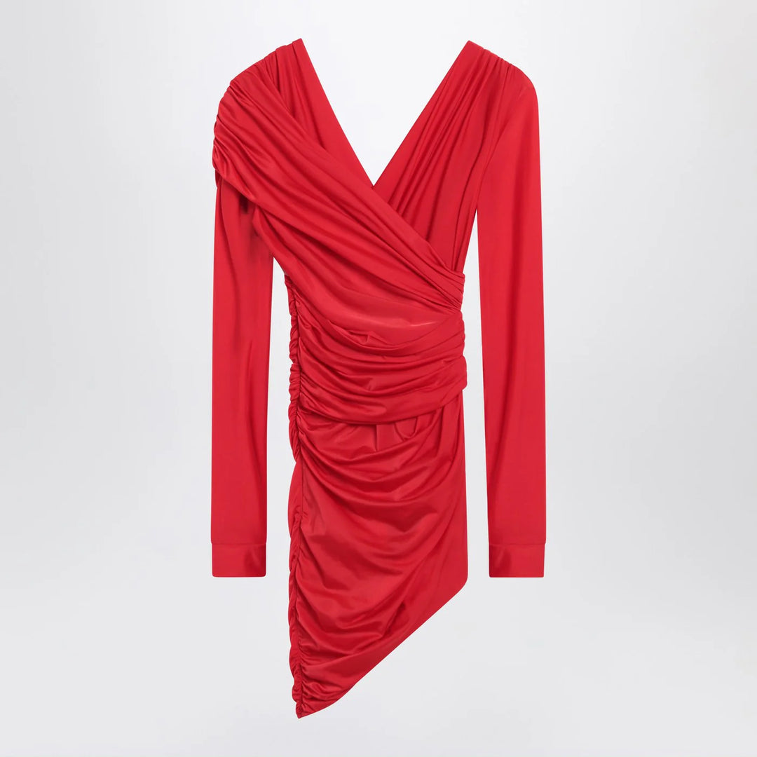 Balenciaga - Draped mini dress in red jersey