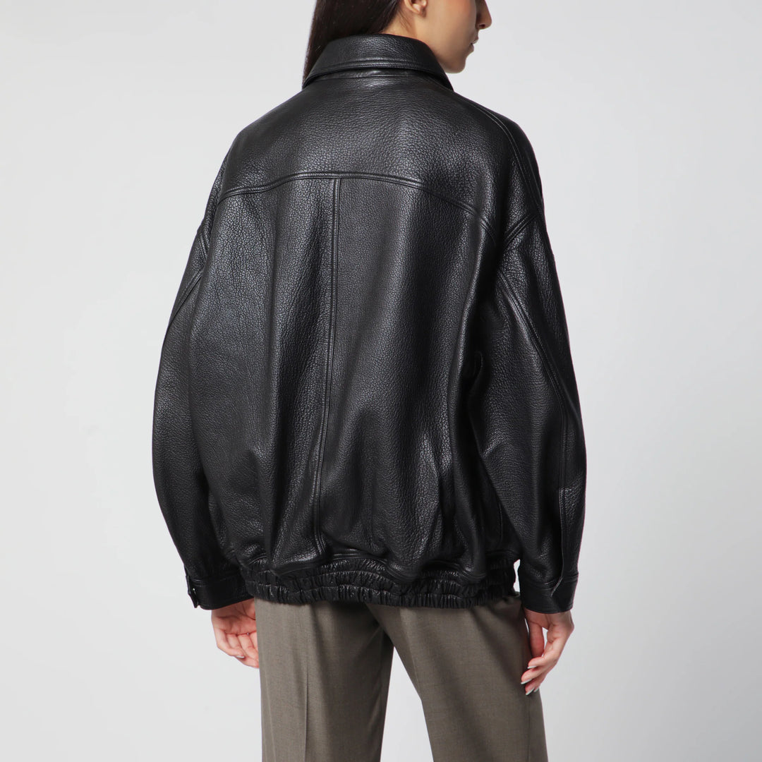 Róhe - Black Grained Leather Jacket