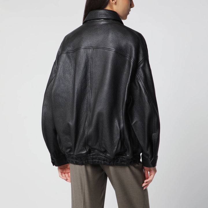Róhe - Black Grained Leather Jacket