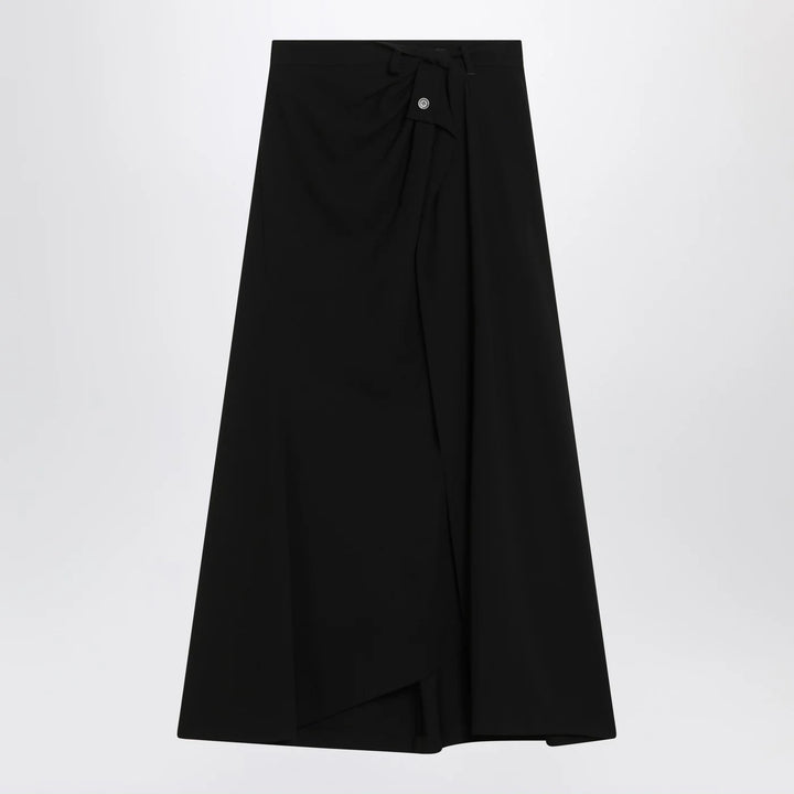 Balenciaga - Draped black skirt in crêpe