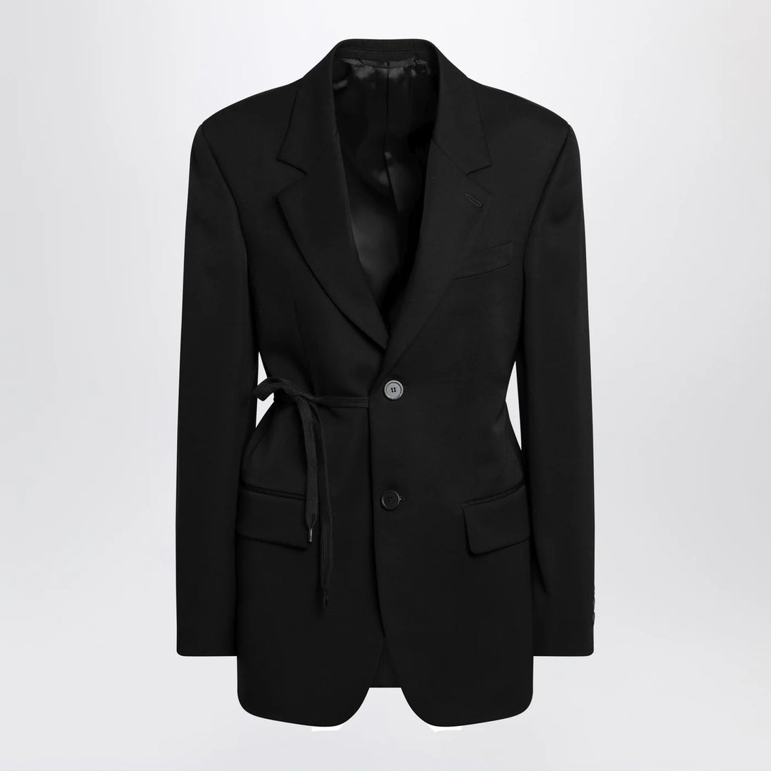 Balenciaga - Black jacket with side tie